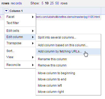 Edit column > Add column by fetching URL