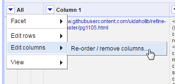 All > Edit columns