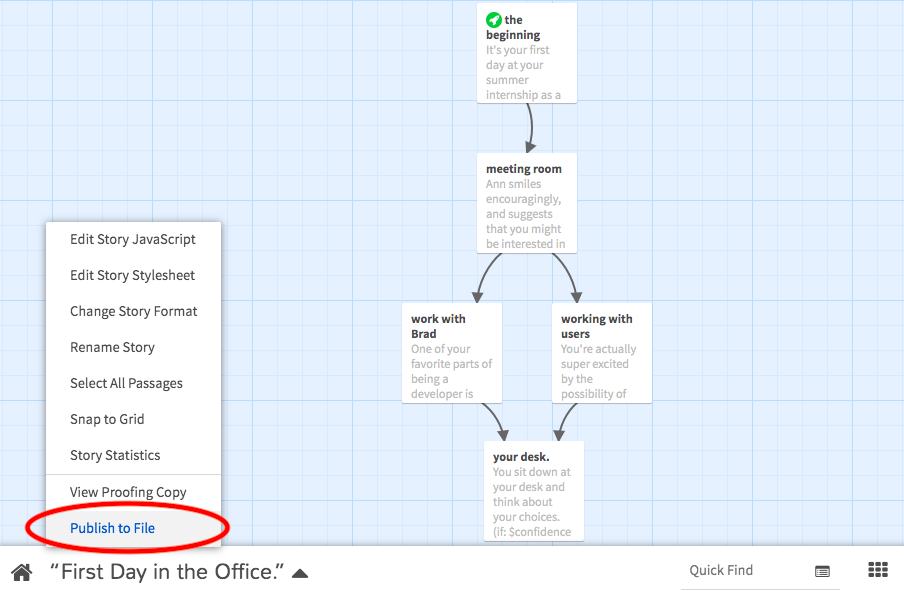 Figure 12. Publishing Your Game to File