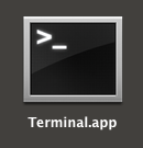 Ícone do programa Terminal no macOS