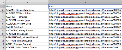 Figure 8: CSV file of results