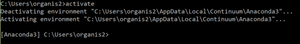 Activating the default Anaconda environment.