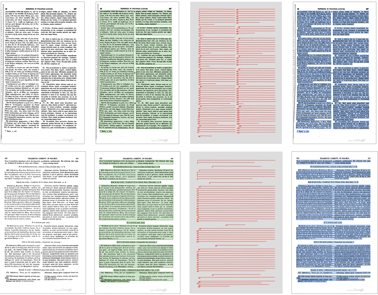 Deux exemples d'analyse de la mise en page de la PG sur Calfa Vision