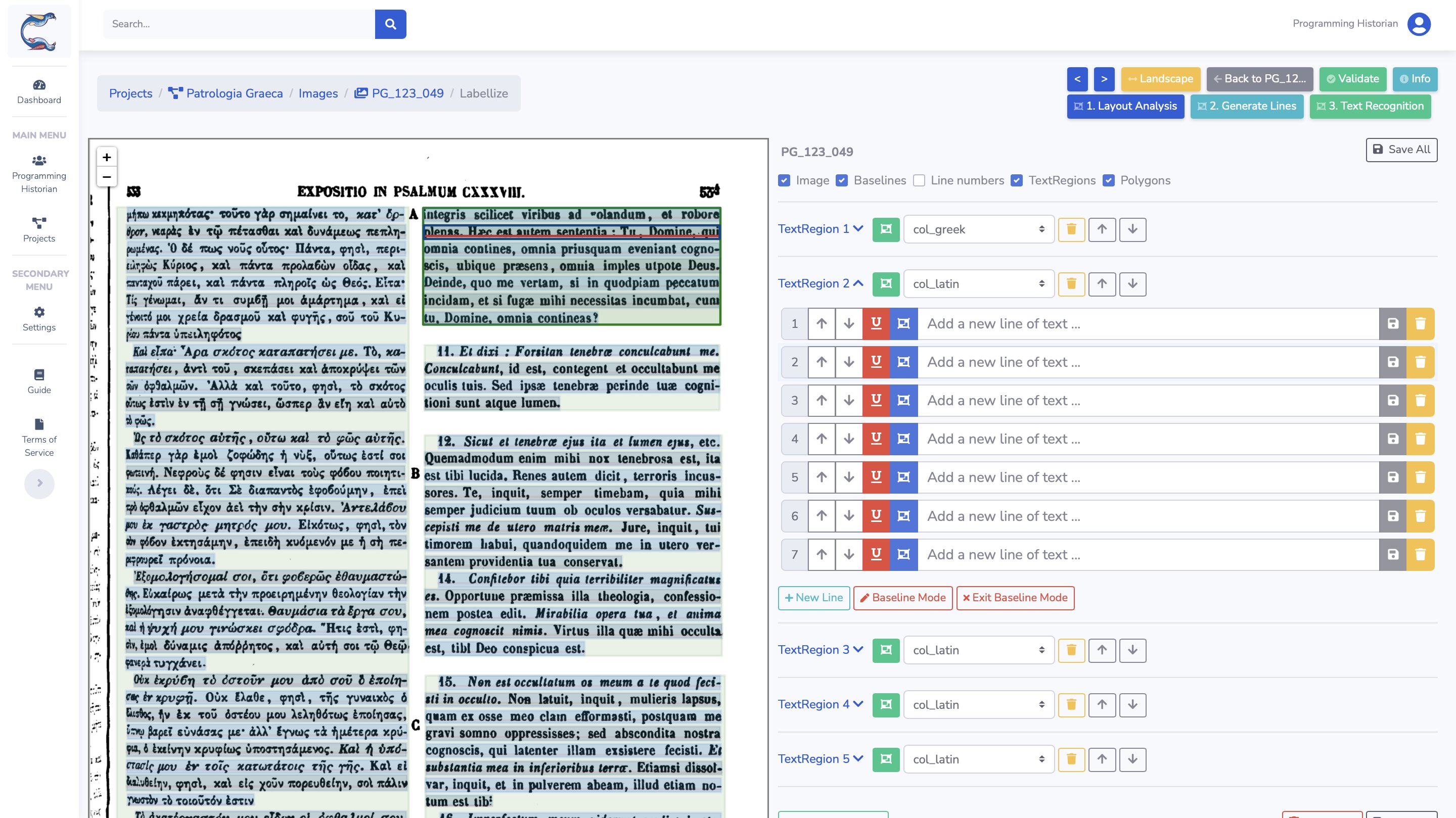 Exemplo de anotação de uma página na Calfa Vision